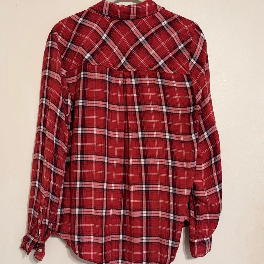 Lucky Brand Red Plaid Button-Down Flannel Shirt - Picture 2 of 3